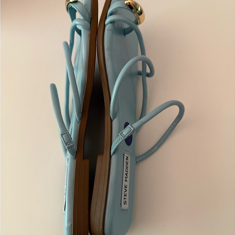 Steve Madden Anine Sky Blue Strappy Toe-Ring Sandals Women’s 8.5 NEW - Picture 4 of 5